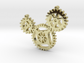 Steampunk gears in 18k Gold Plated Brass