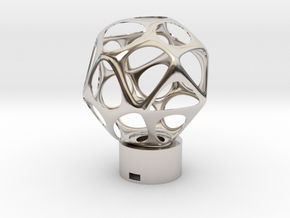 Lamp voronoi sphere1 in Rhodium Plated Brass