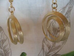 Four-Coil 1 2 Earrings in Natural Brass