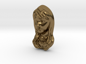 Pendant woman 5cm in Polished Bronze