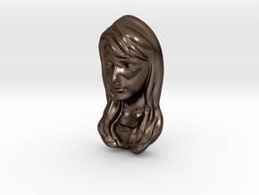 Pendant woman 5cm in Polished Bronze Steel