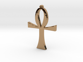 Ankh Necklace Pendant in Polished Brass