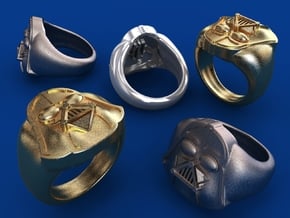 Vader Ring in Polished Bronzed Silver Steel