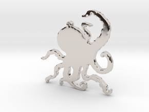 Octopus Necklace Pendant in Platinum