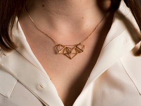 VIELECK - geometric pendant necklace 4,5 x 2,5 cm in 18k Gold Plated Brass