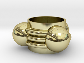 hydrogen cyanide Ring(13mm) in 18k Gold Plated Brass