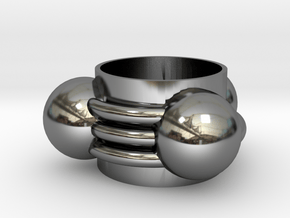 hydrogen cyanide Ring(13mm) in Fine Detail Polished Silver
