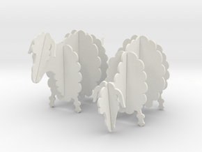 Wooden Sheep 1:12 in White Natural Versatile Plastic
