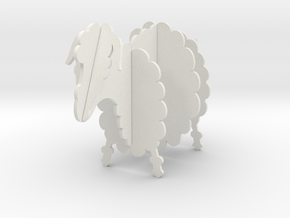 Wooden Sheep B 1:12 in White Natural Versatile Plastic