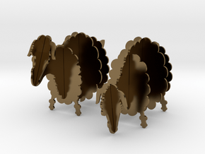 Wooden Sheep 1:24 in Polished Bronze
