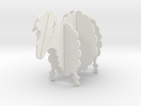 Wooden Sheep B 1:24 in White Natural Versatile Plastic