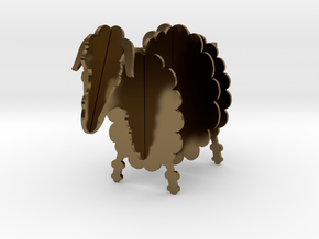 Wooden Sheep B 1:24 in Polished Bronze