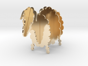 Wooden Sheep B 1:24 in 14k Gold Plated Brass