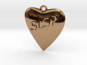 Monogram Heart Pendant in Polished Brass