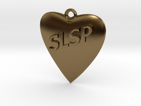 Monogram Heart Pendant in Polished Bronze