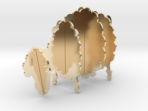 Wooden Sheep A 1:24 in 14k Gold Plated Brass