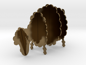Wooden Sheep A 1:24 in Polished Bronze