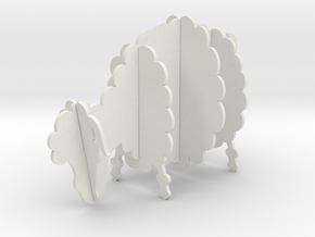 Wooden Sheep A 1:24 in White Natural Versatile Plastic
