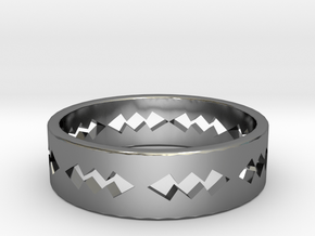 Jagged Ring Size 5 in Fine Detail Polished Silver