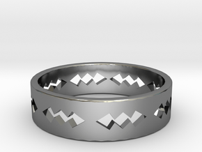 Jagged Ring Size 6 in Fine Detail Polished Silver