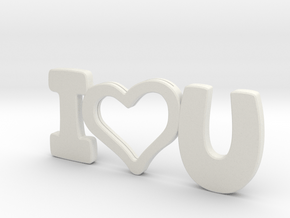 I Love You - Photo Frame in White Natural Versatile Plastic