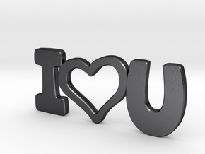 I Love You - Photo Frame in Polished and Bronzed Black Steel