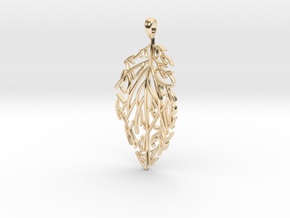 Leaf Padent in 14k Gold Plated Brass