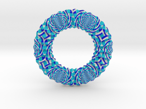 0174 Torus with pattern picture (5cm) #001 in Full Color Sandstone