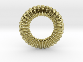 0174 Torus with pattern picture (5cm) #001 in 18k Gold Plated Brass