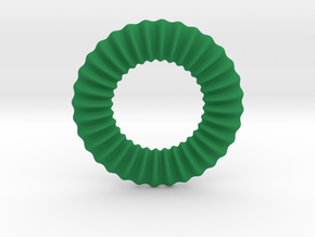 0174 Torus with pattern picture (5cm) #001 in Green Processed Versatile Plastic