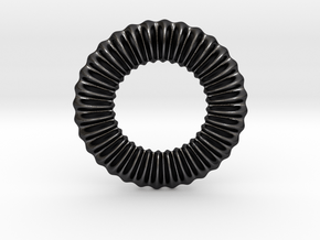 0174 Torus with pattern picture (5cm) #001 in Polished and Bronzed Black Steel