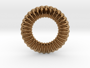 0174 Torus with pattern picture (5cm) #001 in Polished Brass