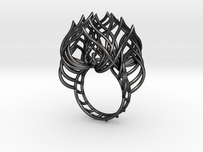  Ring / size 6 1/2 US in Polished and Bronzed Black Steel