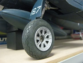 1/18th Corsair - Landing Gear Wheel Kit in Tan Fine Detail Plastic
