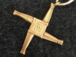 Brigid's Cross pendant in Natural Bronze