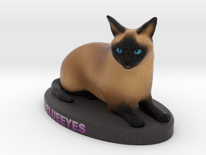 Custom Cat Figurine - BlueEyes in Full Color Sandstone