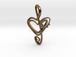I heart music in Polished Bronze