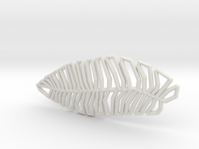 Geometric Feather in White Natural Versatile Plastic