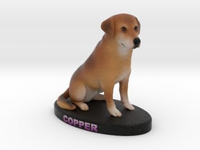Custom Dog Figurine - Copper in Full Color Sandstone