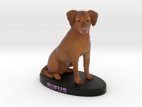 Custom Dog Figurine - Rufus in Full Color Sandstone