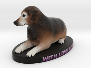 Custom Dog Figurine - Stanley in Full Color Sandstone