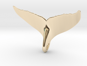 Whale Tail Pendant in 14K Yellow Gold