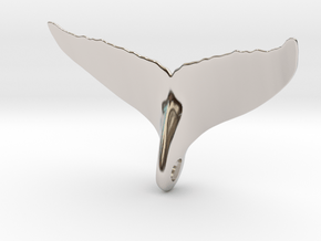 Whale Tail Pendant in Rhodium Plated Brass