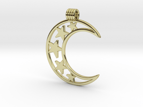 Moon Pendant in 18k Gold Plated Brass