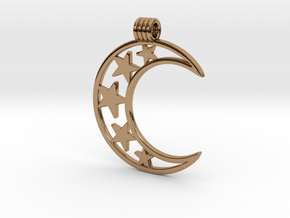 Moon Pendant in Polished Brass