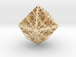 Koch Rhombododecahedron in 14k Gold Plated Brass