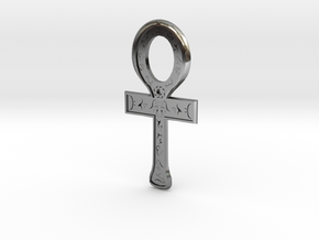 Rune Ankh in Fine Detail Polished Silver