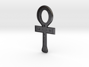 Rune Ankh in Polished and Bronzed Black Steel