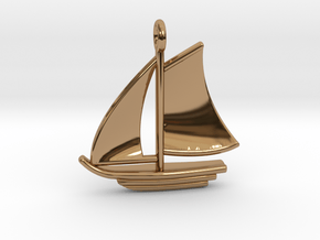 Large Sailboat Pendant in Polished Brass