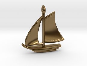 Sailboat Pendant in Polished Bronze